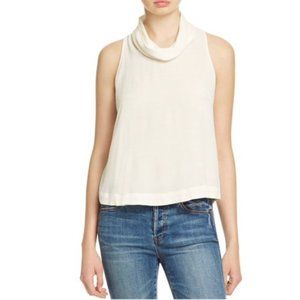 FREE PEOPLE Womens Ivory Cowl Neck Sleeveless Casual Top L